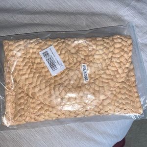 Never used! Missed return deadline. Straw clutch